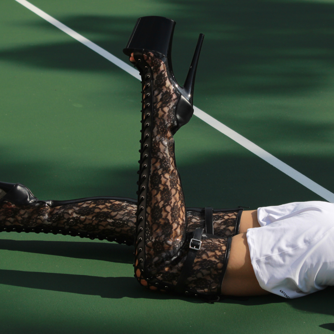 Mostly Lace Thigh High Boot