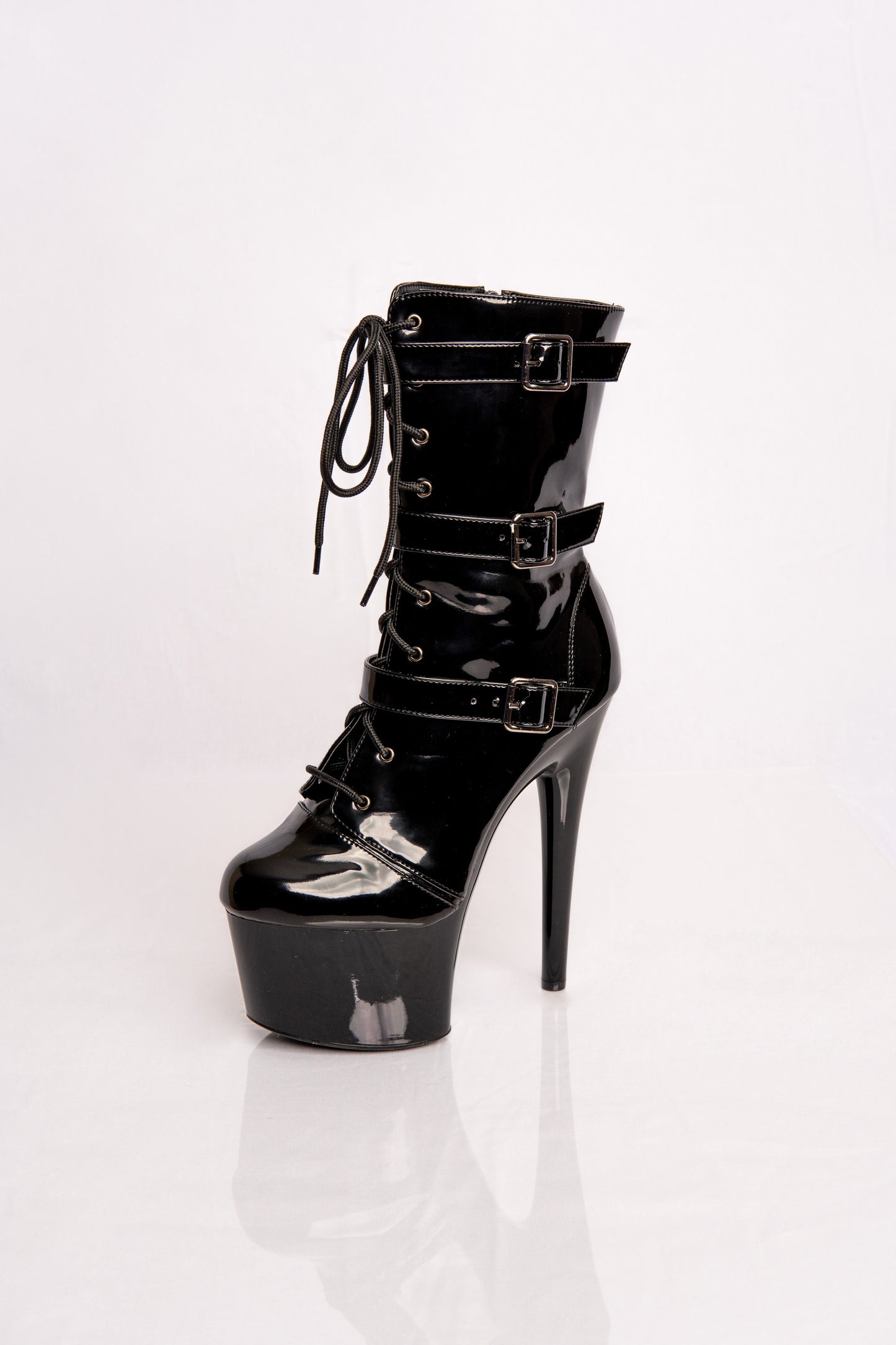 Buckle Latex Boots